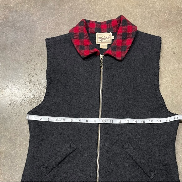 Vintage Woolrich Full Zip 100% Wool Buffalo Check Plaid Vest RARE - Picture 5 of 8